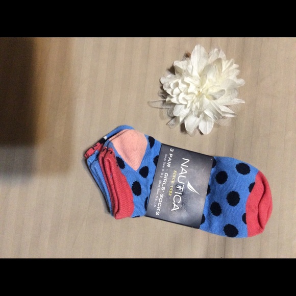 Nautica 3 pair girls socks - Picture 1 of 2